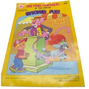 golden the pink panther at the circus sticker fun paperback book 1983 English RE